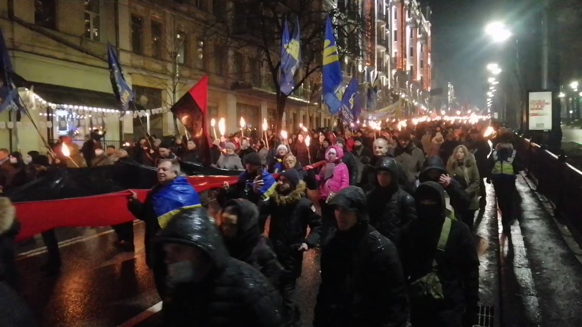 March of Ukrainian nationalists in Kyiv on the 113th Birthday anniversary of Stepan Bandera