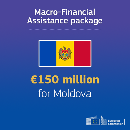 European Commission has adopted today a proposal for a new Macro-Financial Assistance operation of up to €150 million, both in grants and medium-term loans at a favourable rate, to help support Moldova economy in the coming two years
