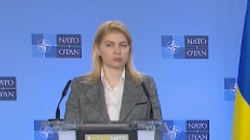 Ukrainian Deputy Prime Minister Olga Stefanishyna says she will share with NATO allies the ultimate clarity about the security situation in her country.   She says Moscow should not be allowed to set any conditions for talks until Russian tanks are out of the border region