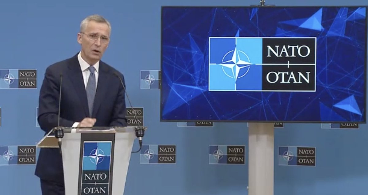 We are ready to sit down on arms control but Russia made clear today it's not ready to schedule such meetings, @jensstoltenberg tells reporters