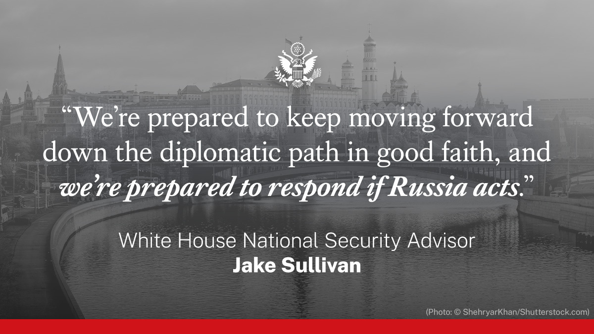 .@JakeSullivan46: Our position is quite straightforward. If the Russian military moves across the Ukrainian frontier to seize territory, we believe that that is the further invasion of Ukraine, and it will trigger a response from the United States & the international community