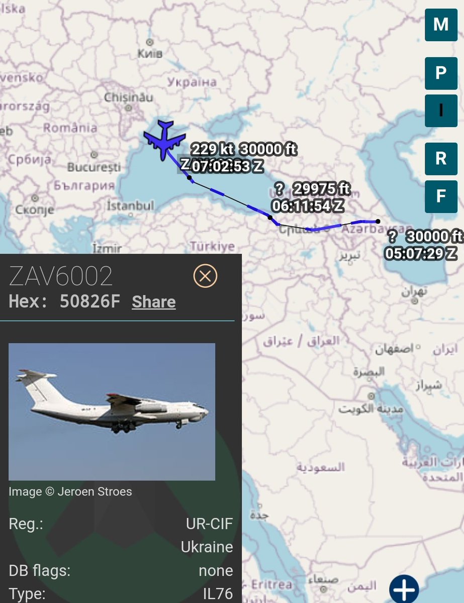 Zetavia UR-CIF ZAV6002 from Bishkek, Kyrgyzstan heading into Ukraine currently