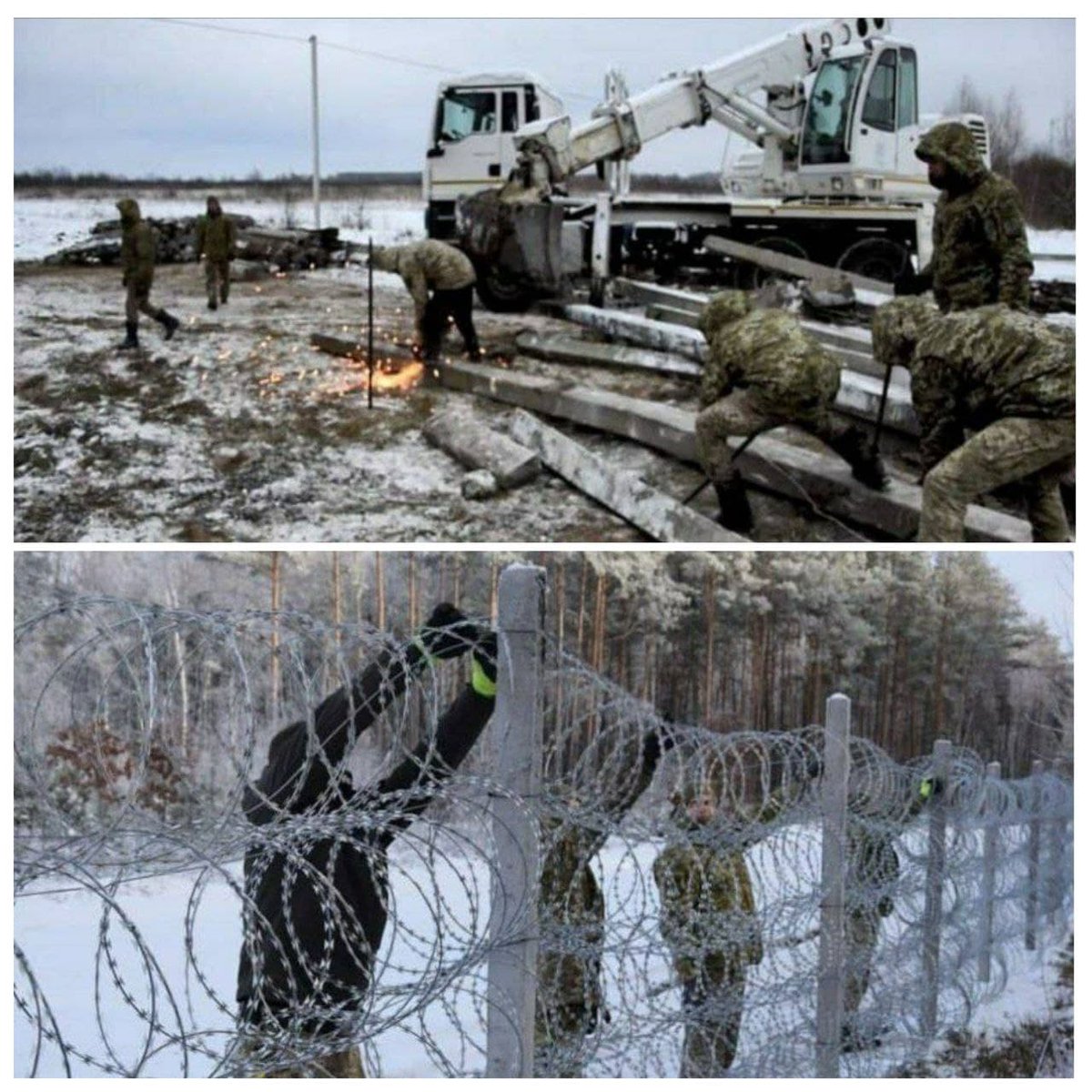 Ukrainian border guards have begun to install additional wire fences on the border with the Republic of Belarus