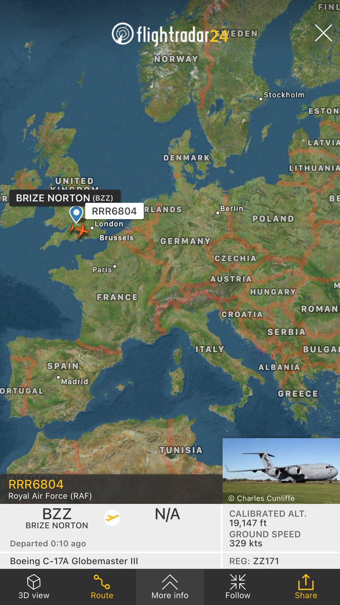 Eighth C-17 out of RAF Brize Norton heading to Ukraine as U.K. Armed Forces Minister confirms U.K. is sendingthousands of NLAW anti-tank guided missiles to Ukraine