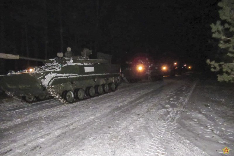 More Russian military arriving in Belarus. Station Polonka, near Baranavichy