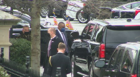 .@SecDef Austin and General Milley spotted leaving the White House at 12:30pm after about 2 and a half hours inside. @SecBlinken was seen arriving just after 12pm