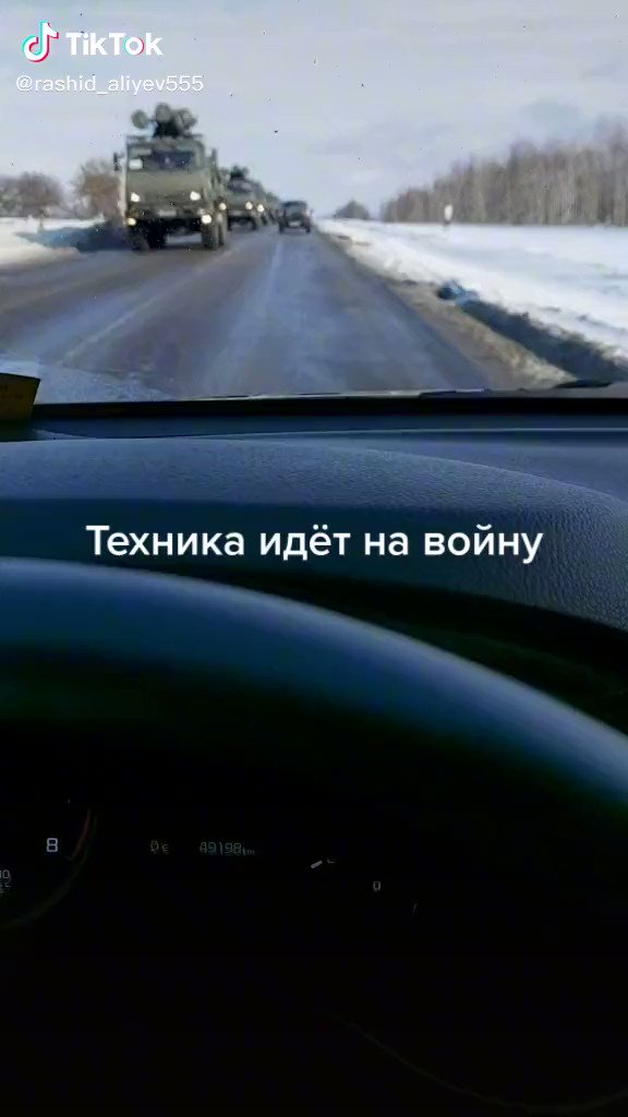 Military convoy filmed in Belgorod region near the border of Ukraine