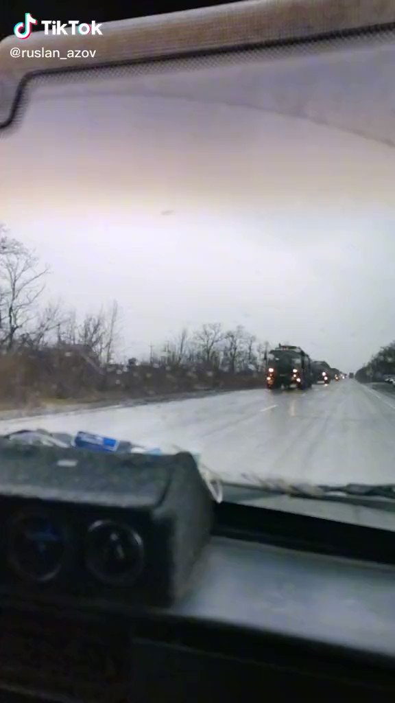 Military convoy filmed in Rostov region
