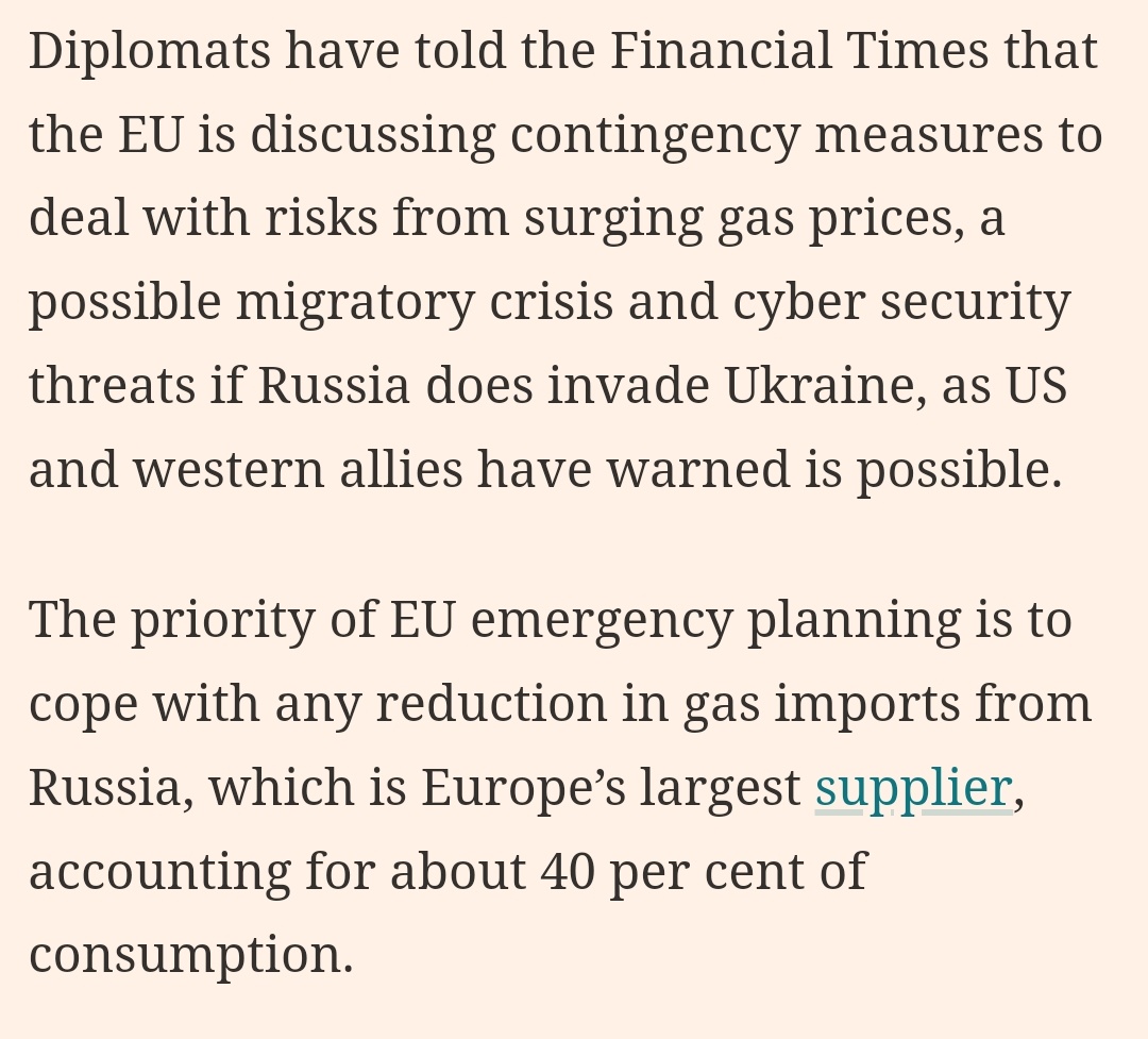 The EU is drawing up emergency contingency plans to protect Europe's borders, households and businesses in the event of a full blown Russia conflict. Under examination are how to hand a migrant crisis and limiting soaring energy prices