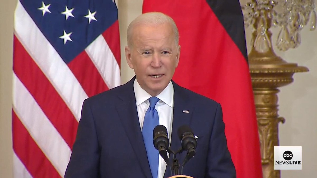 If Russia makes a choice to further invade Ukraine, we are jointly ready and all of NATO is ready.  President Biden says he and German Chancellor Olaf Scholz developed a strong package of sanctions if Russia violates Ukraine's sovereignty
