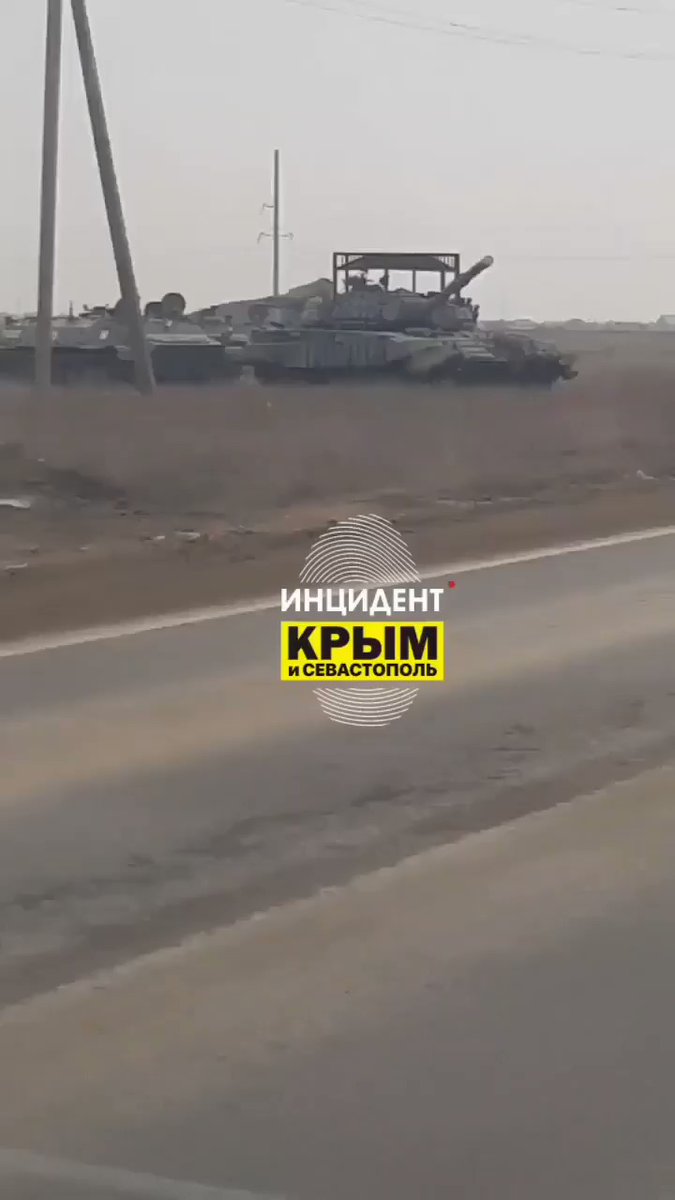 Military convoy filmed in Yevpatoriya