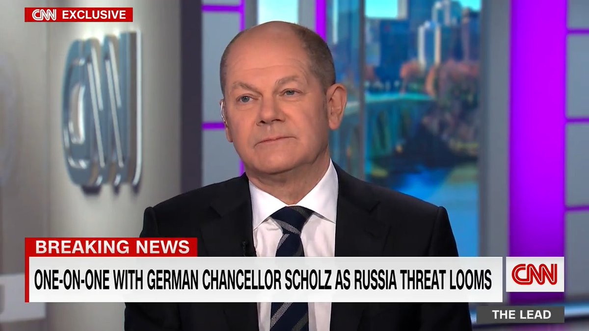 The transatlantic partnership is key for peace in Europe and this is what Putin also has to understand, that he will not be able to split European Union or to split NATO. We will act together, says German Chancellor Olaf Scholz on the threat of Russia invading Ukraine
