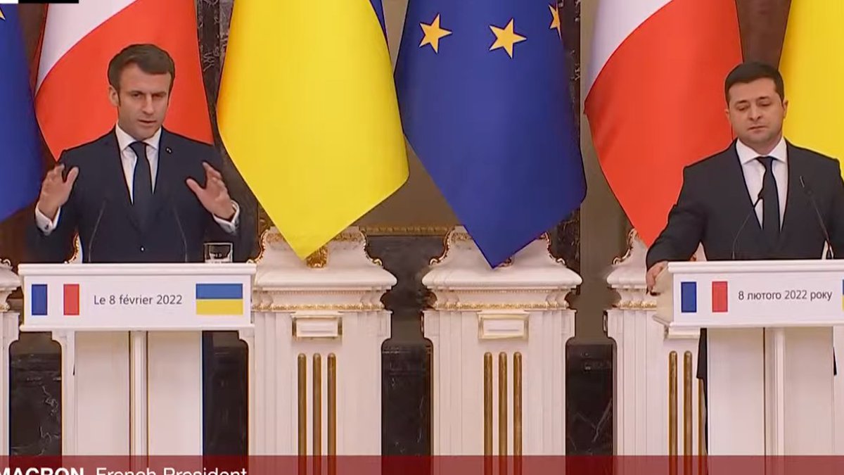 French President Macron asserts he has clear commitments from Zelenskyy and Putin to implement the Minsk agreements.   Macron also says Putin promised him he would not trigger an escalation nor keep troops in Belarus after joint exercises end