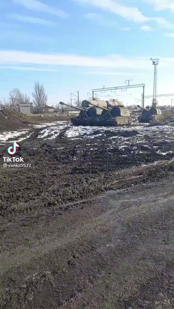 Self-propelled artillery at Pokrovskoye village in Rostov region