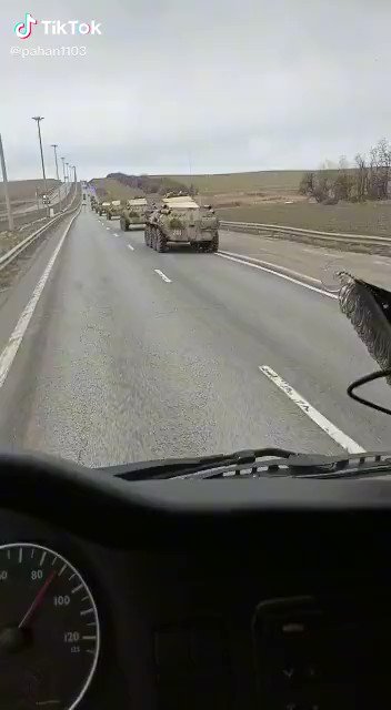 Military convoy filmed on M4 highway in Rostov Region