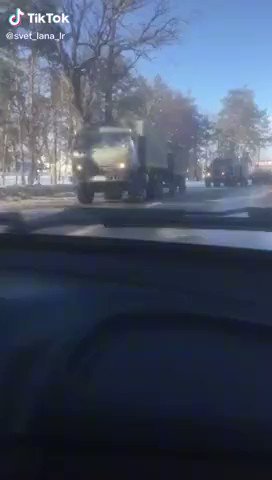 Military convoy filmed in Ivnya, Belgorod region