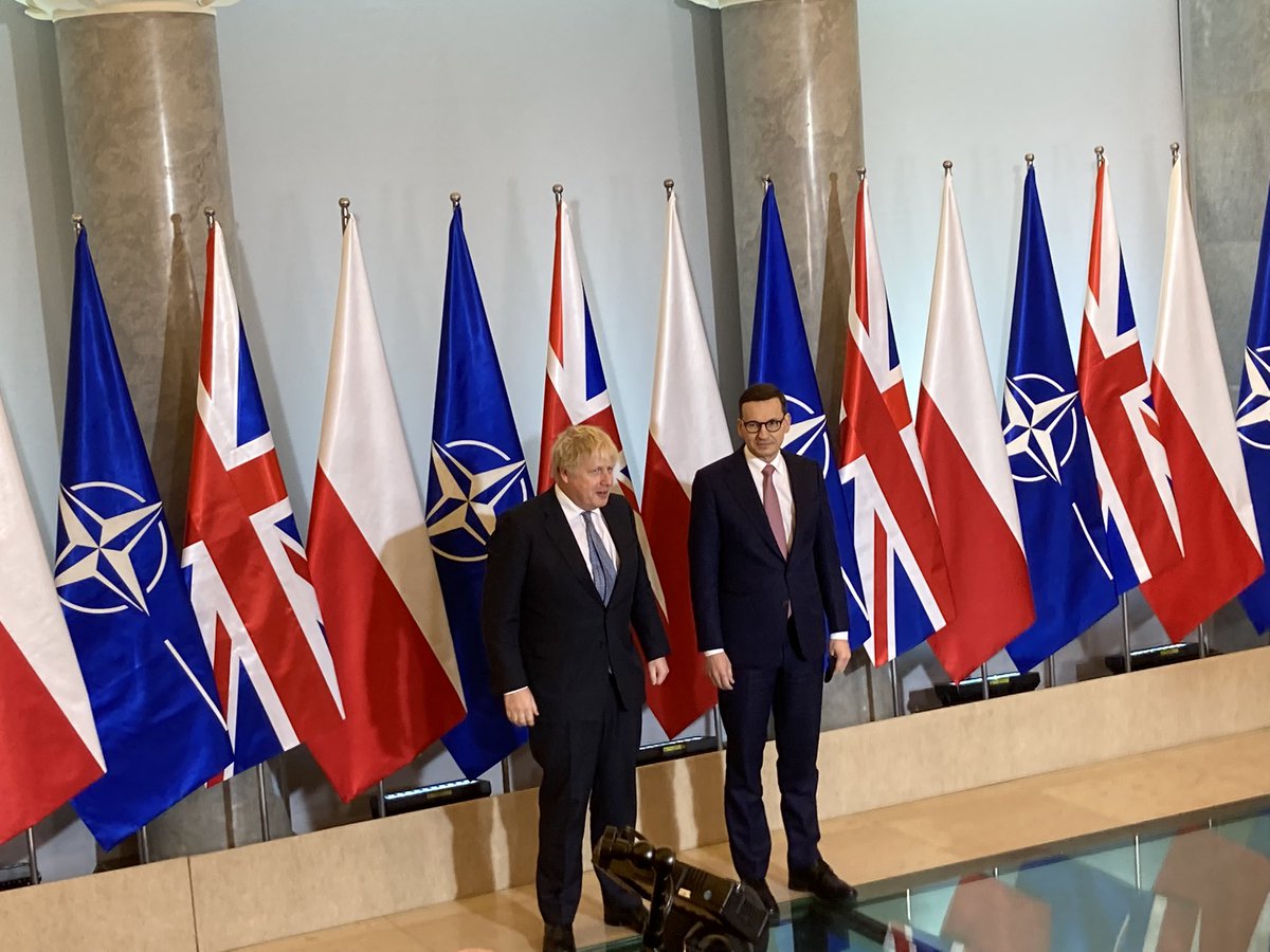 Meeting of Prime Ministers Morawiecki and Boris Johnson at the Chancellery of Prime Minister of Poland