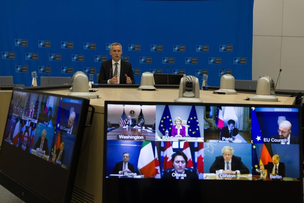 Stoltenberg: Took part in leaders' meeting hosted by @POTUS to address high risk of future aggression from Russia against Ukraine. We stand united & prepared for any scenario. NATO remains open for dialogue, while making sure we protect all Allies