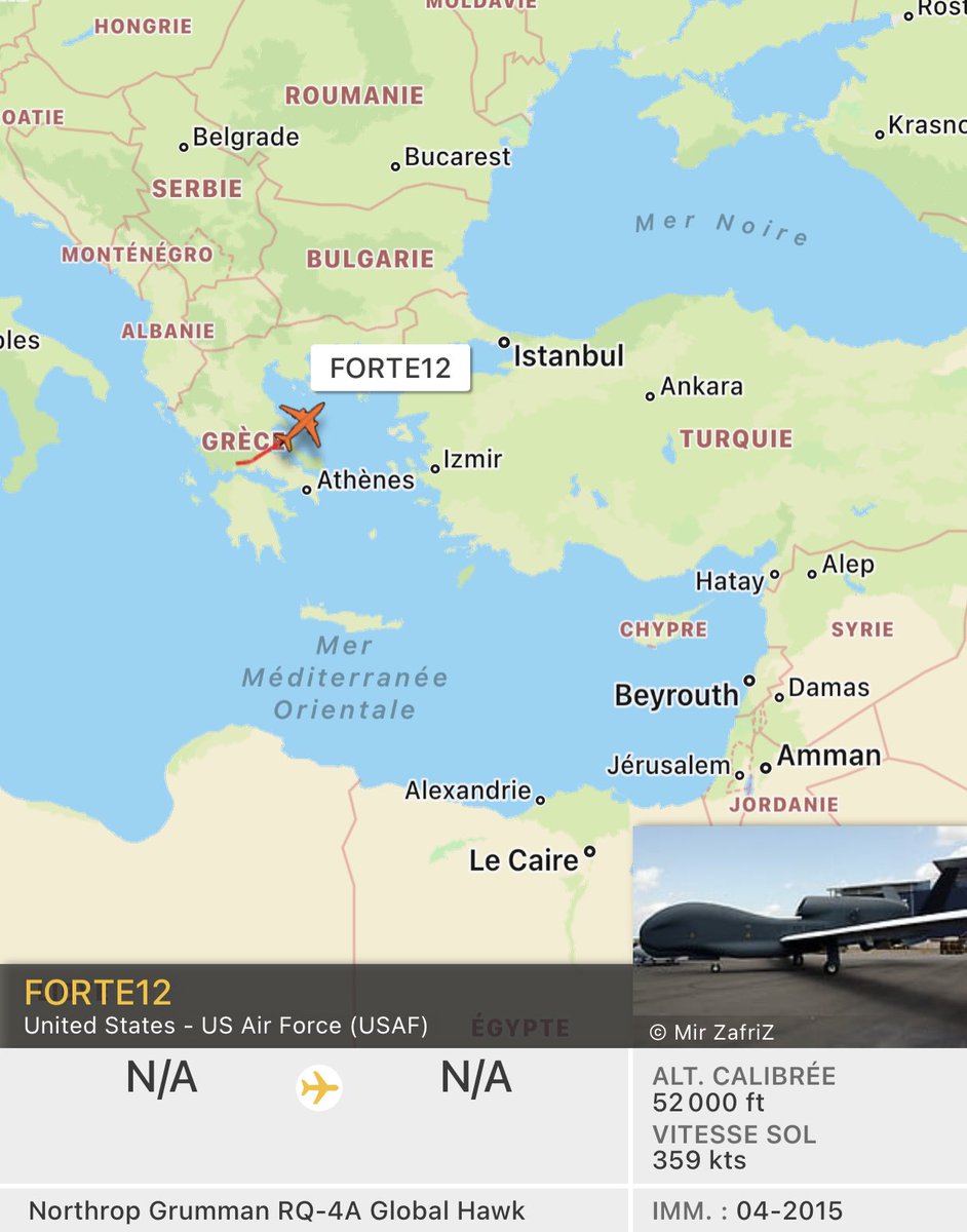 Global Hawk FORTE12 airborne for late night mission