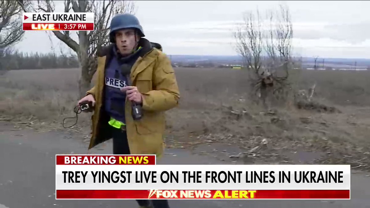 Foreign Correspondent of 
@FoxNews Trey Yingst: A Ukrainian position was shelled as we visited the front lines with the country's interior minister. Our coverage continues