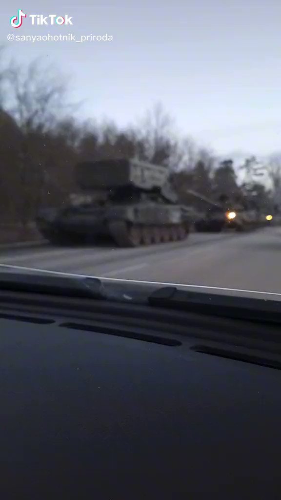Big military convoy filmed at Belgorod water reservoir