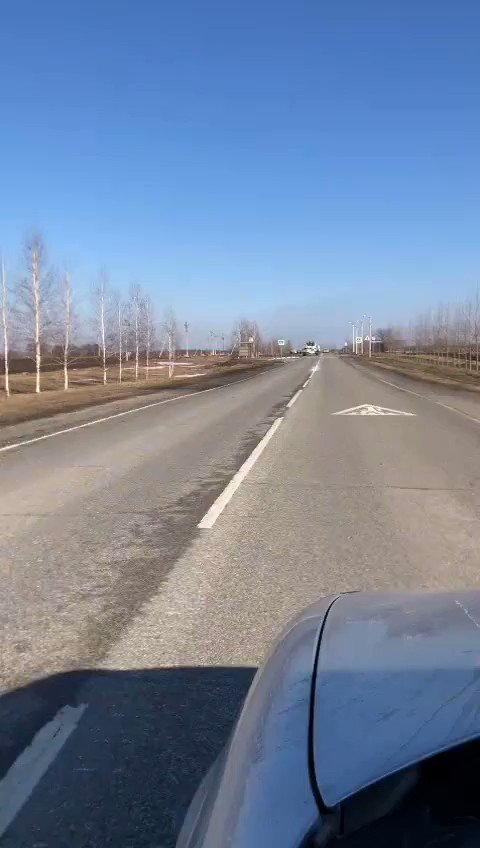 Video uploaded today from the Belgorod, Region of Russia shows a large column of about 45 tanks headed WEST in the direction of the border