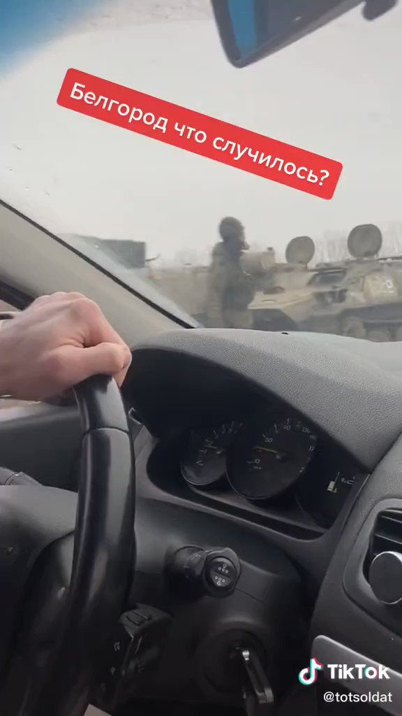 Video uploaded a couple hours ago shows a large amount of Russian forces off-road in the Belgorod region of Russia, per video author