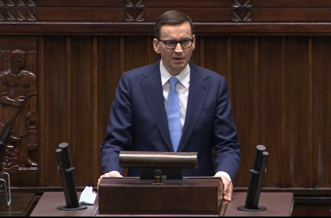 Poland's PM @morawieckim addresses the Polish parliament: Today Ukraine is fighting not only for its independence. Today Ukraine is fighting in the name of Europe, Ukraine is fighting for freedom of whole Europe