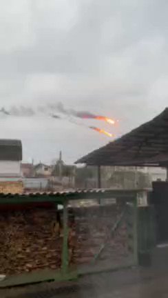 It appears an aircraft was shot down over Kyiv