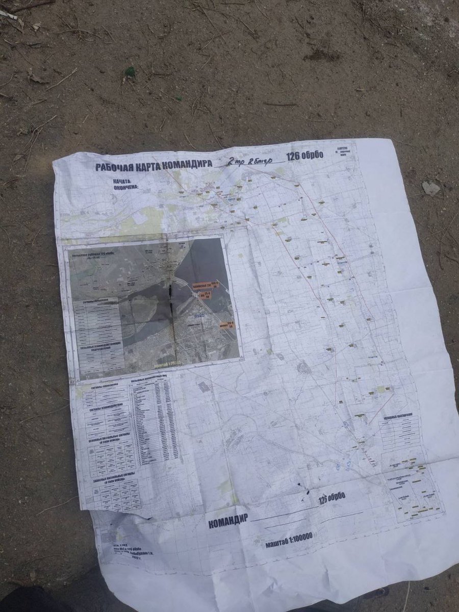 Photo: commander's plan of attack on Kahovka Hydro Power Plant