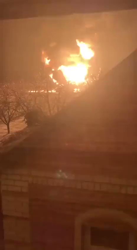 Fighting in Kharkiv ignited something big tonight, seen for miles.