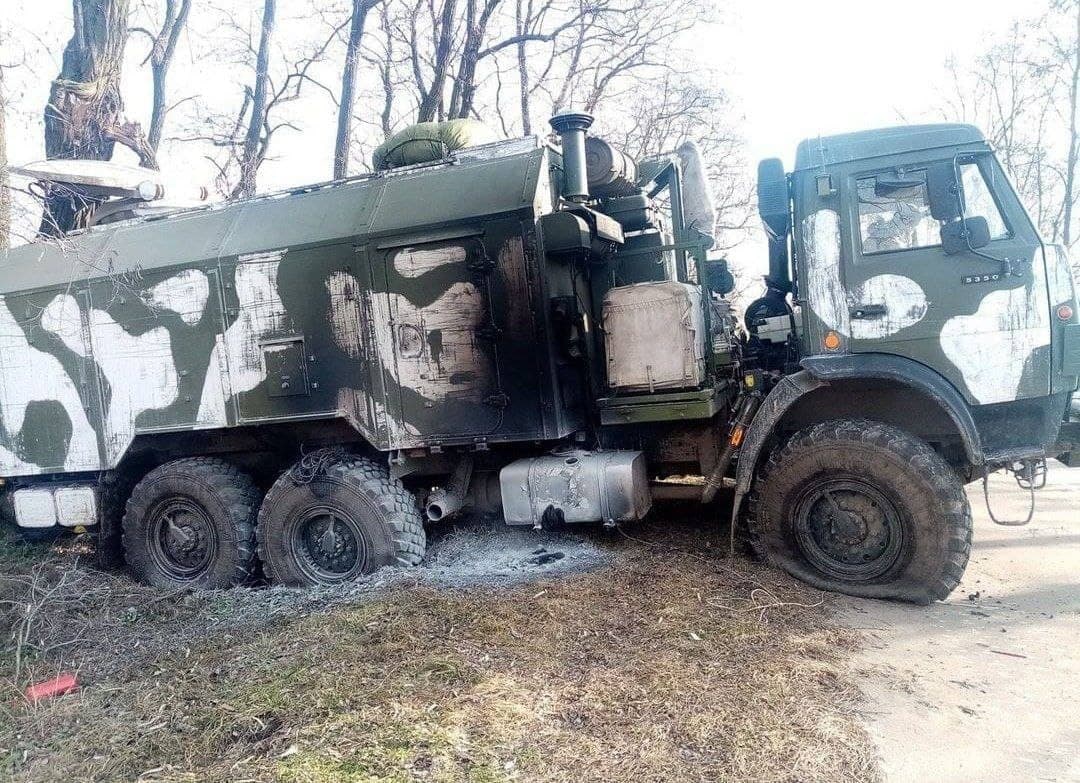 Ukrainian military seized Russian military communications vehicles near Kharkiv