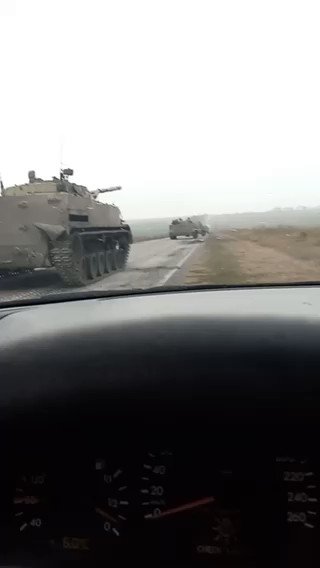 Russian tanks on the way to Mariupol from Berdyansk direction
