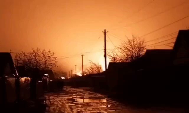 Oil depot in Rovenky of Luhansk region caught fire