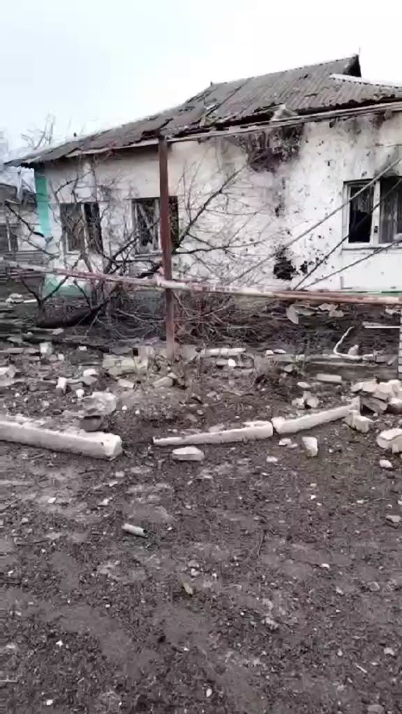 Heavy destruction in Bugas of Donetsk region after Russian attack