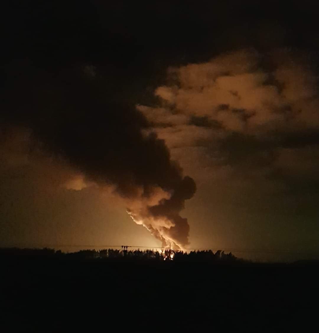 Fire at oil depot near Vasylkiv after missile strike