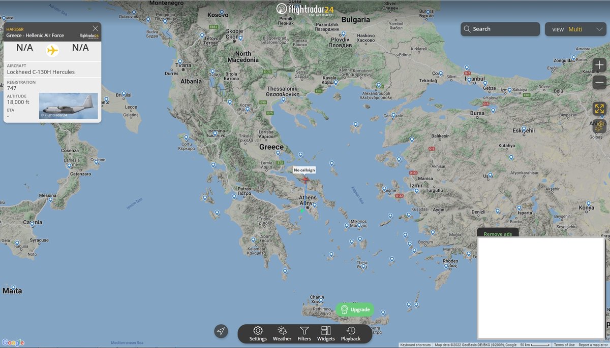 2nd HellenicAirForce Lockheed C-130H Hercules with military aid for Ukraine departed Elefsis AB towards Rzeszow Jasionka Airport in Poland near borders with Ukraine where the 1st C-130H landed just before