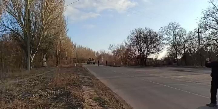 A group of unarmed civilians stopped Russian tanks at Dniprorudne in Zaporizhia region