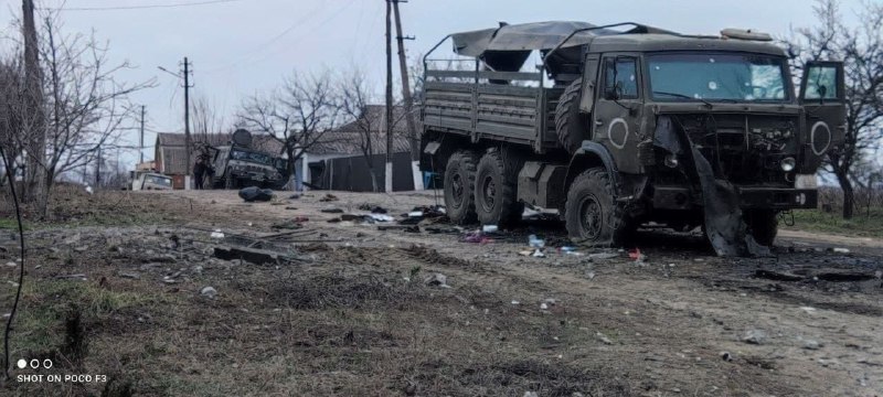 Russian vehicles were burnt in attempt to enter Mariupol