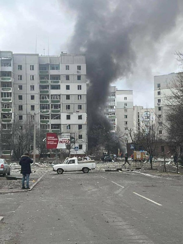 Widespread damage in Chernihiv after Russian attack