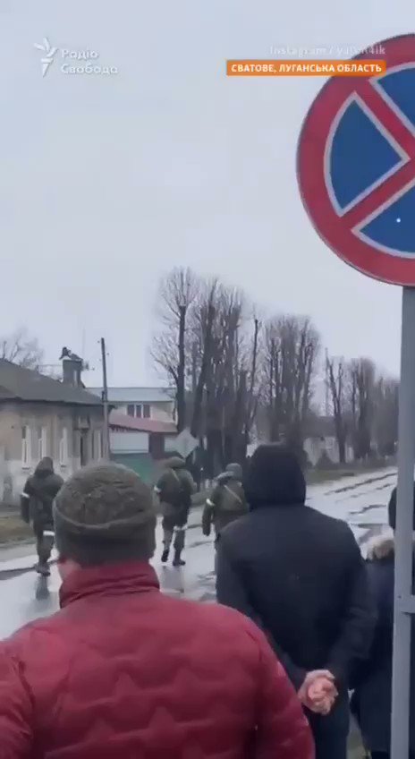 Protest against Russian occupation in Svatove, Luhansk