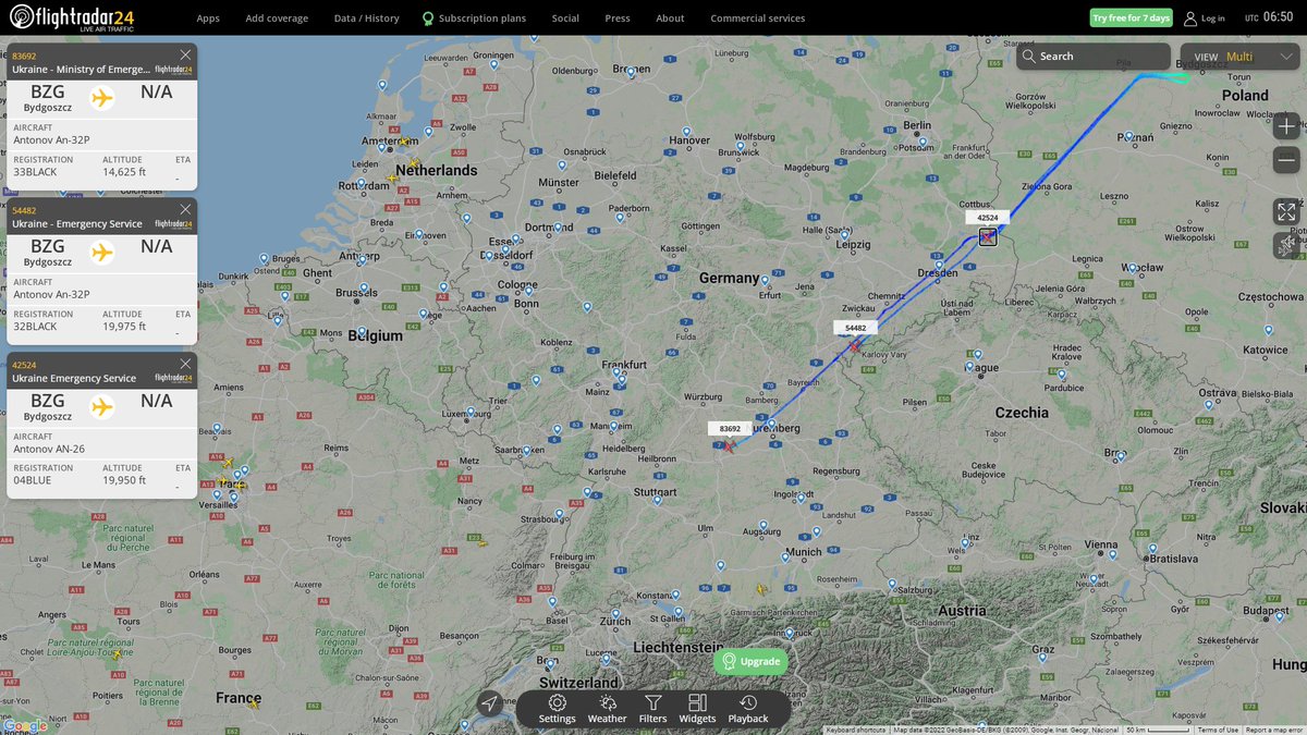 3x Ukraine Ministry of Emergency Antonov An-32P en route to Stuttgart