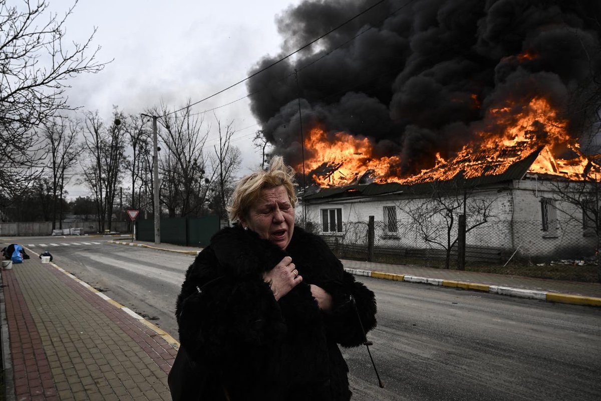 Ukraine. Fires in the city of Irpin on March 4,2022