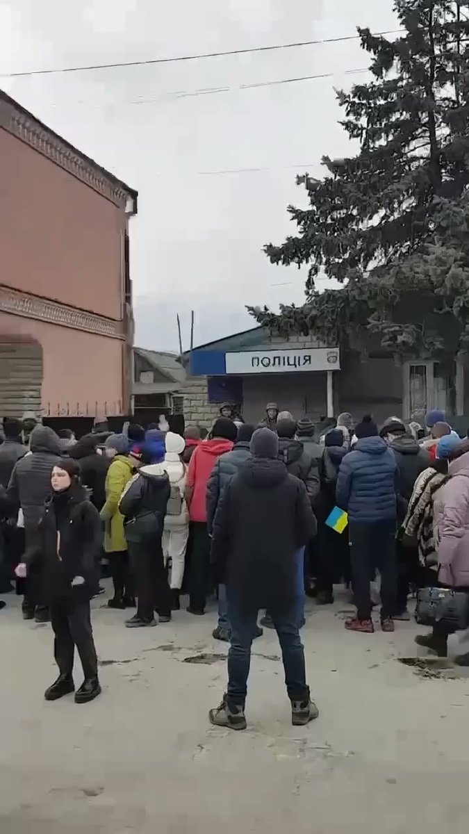 Tokmak, Zaporizhia Oblast, protest against Russian occupation