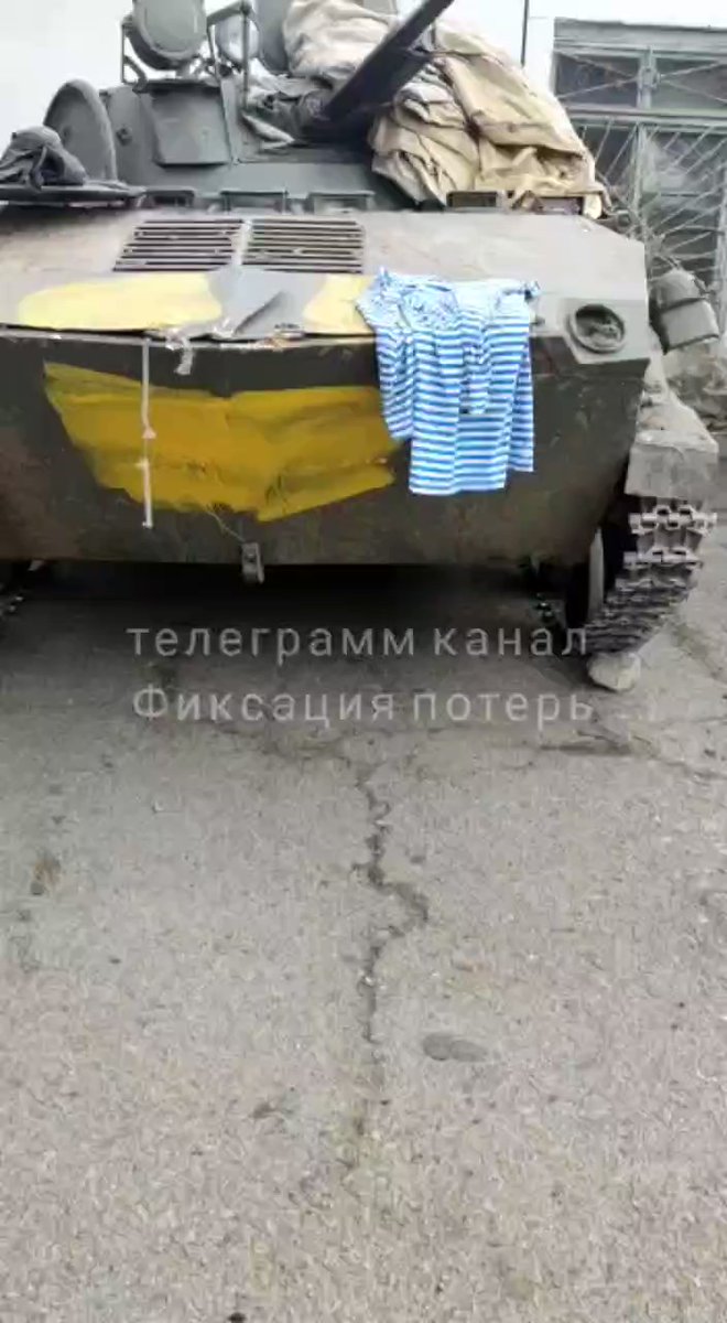 3 BMD-2, one BTR-D, and a 2S9 Nona-S howitzer captured by Ukrainian forces. Likely from the Mykolaiv