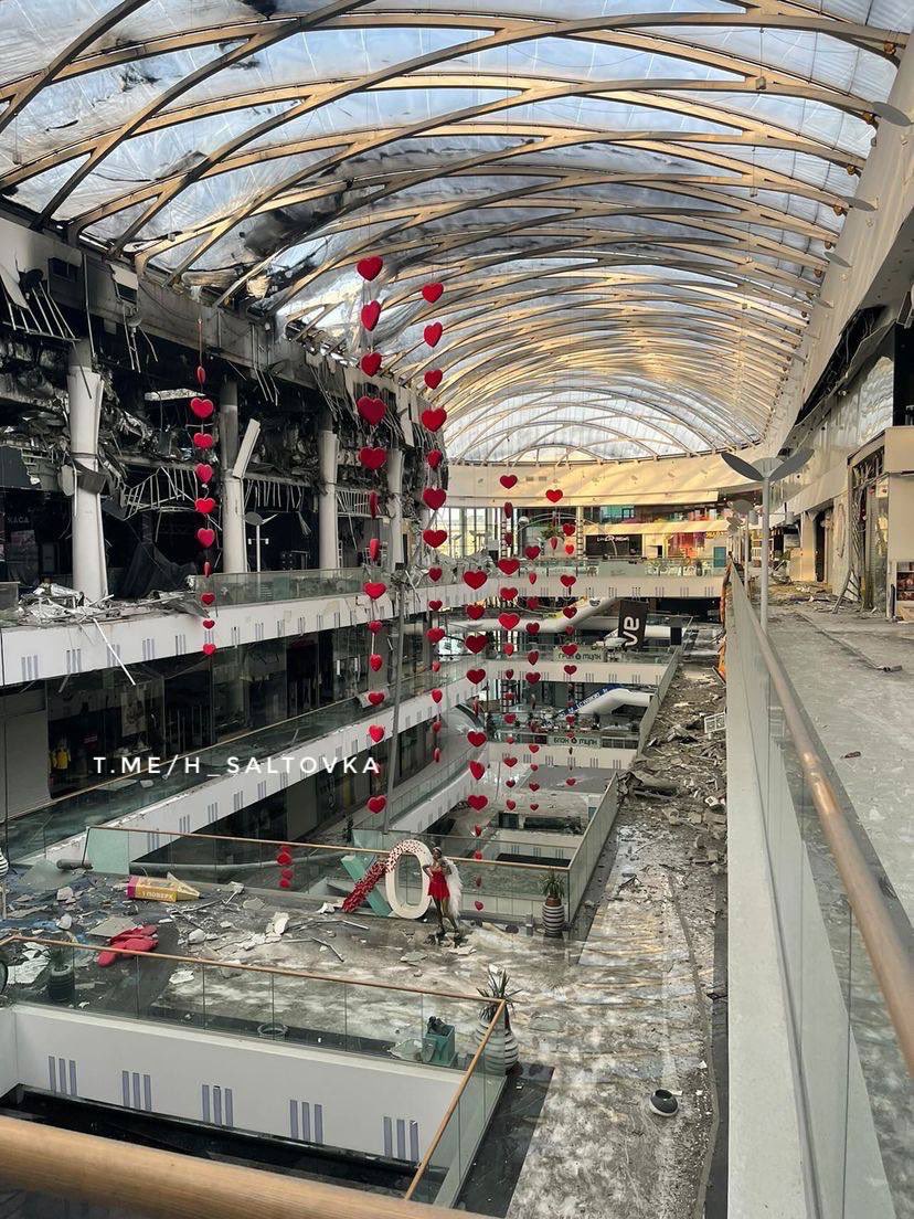 Photos of damage Nikolsky Mall in Kharkiv after Russian army shelling, opened in May 2021, construction worth €110M