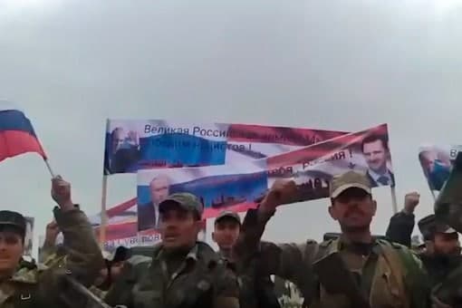 The Russian Zvezda channel broadcasts a video clip that says that the preparations of the Assad government's army to move and fight alongside the Russian army in Ukraine
