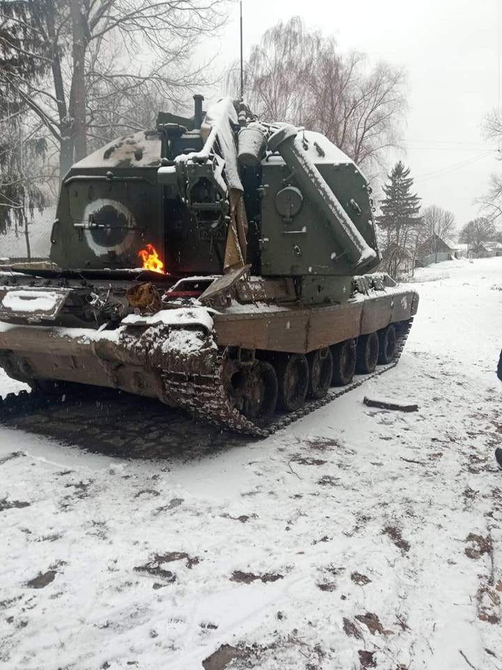 Piece of Russian self-propelled artillery was destroyed in Chernihiv region