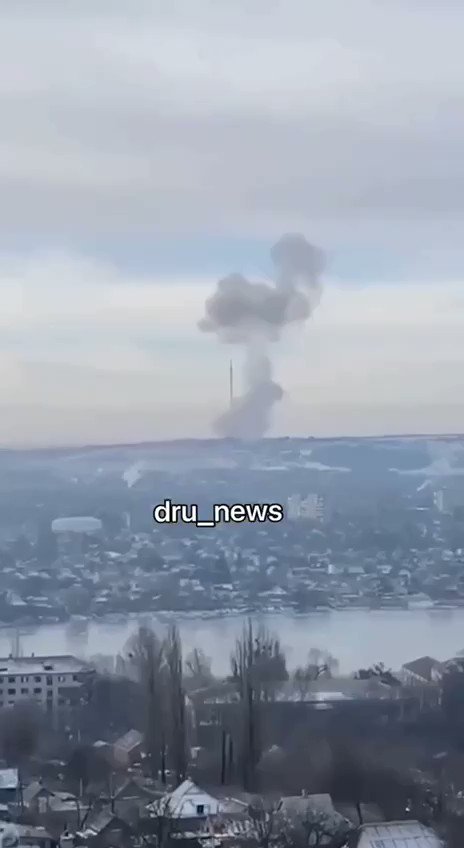 TV tower hit in Sloviansk in the Donetsk region