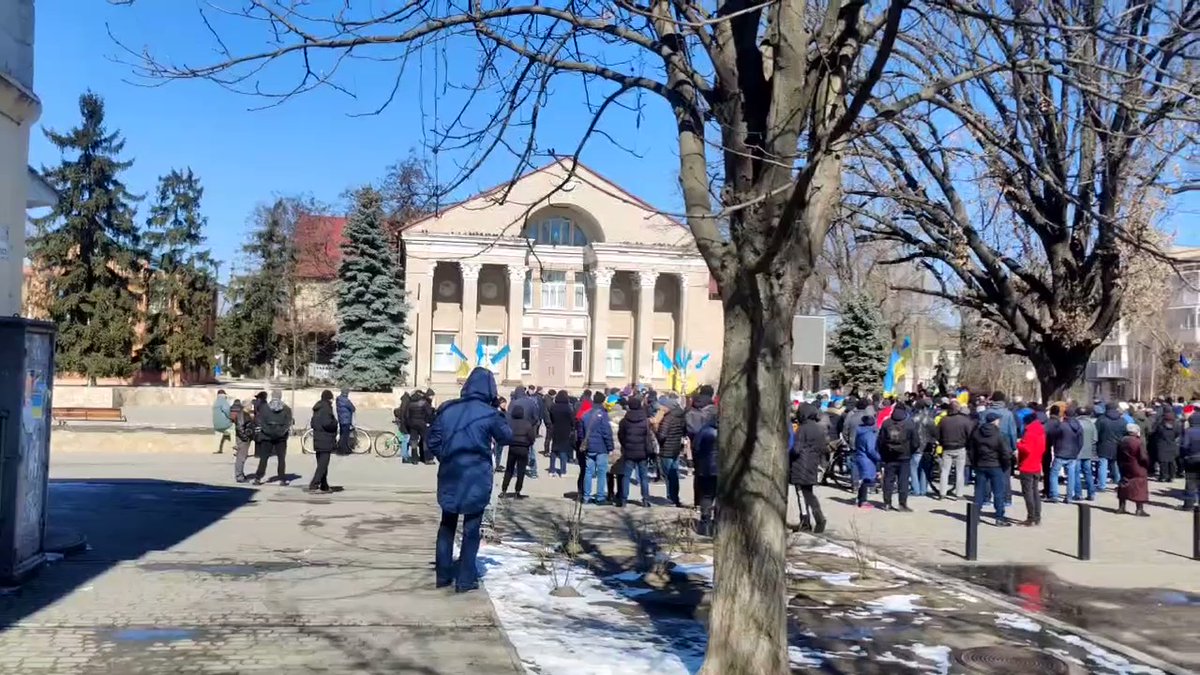 Rally against Russian occupation in Kakhovka